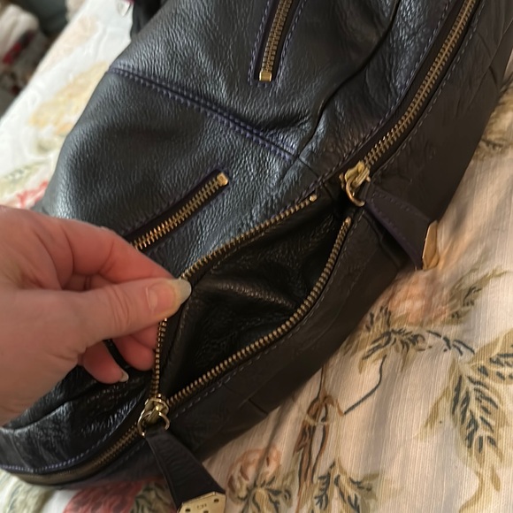 Black Leather Oryany Studded hobo Women's Bag purse - Picture 8 of 15